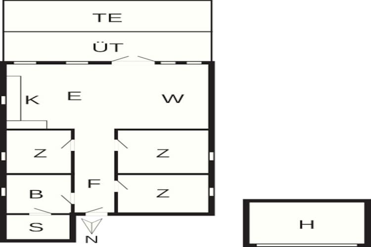 Rustig toevluchtsoord in Toftum -- By Traum Ferienwohnungen-Plattegrond