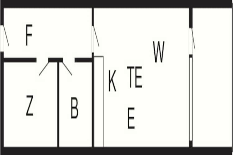 2 rooms-Plattegrond