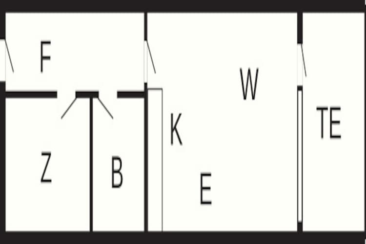 2 rooms-Plattegrond