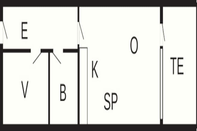 2 rooms-Plattegrond