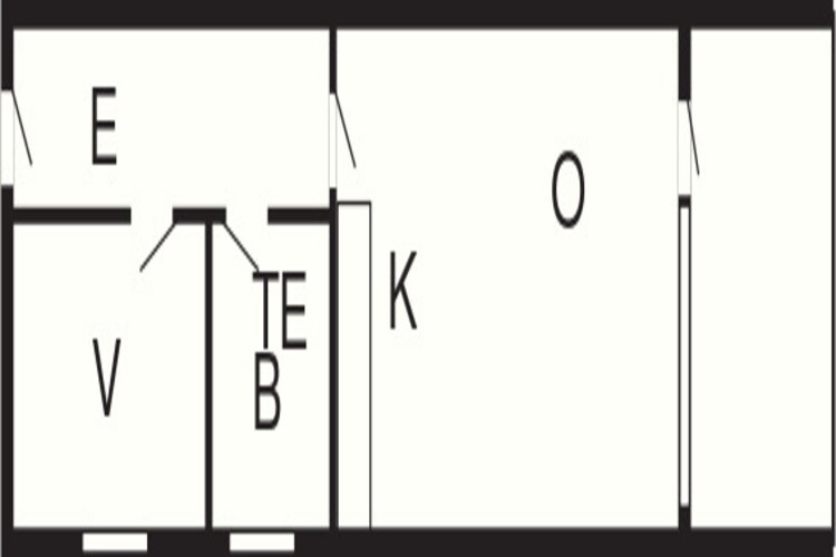 2 room south facing - Plan
