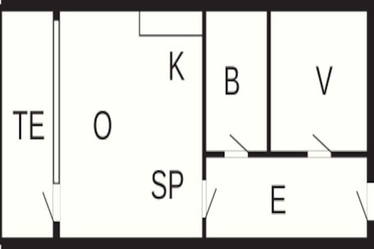2 room,ground floor,44m2,Premium - Plattegrond