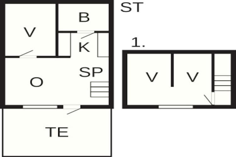 3 room,2 levels,Standard - Plattegrond
