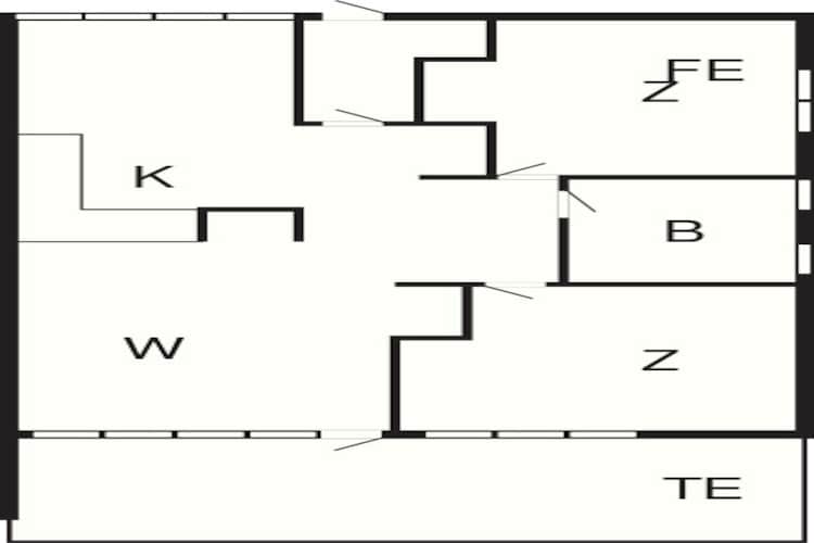 3 room, close to the sea/dike-Plattegrond