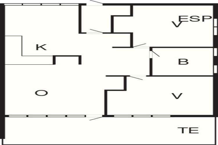 3 room, close to the sea/dike-Plattegrond