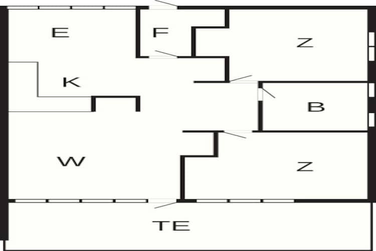 3 room, close to the sea/dike-Plattegrond