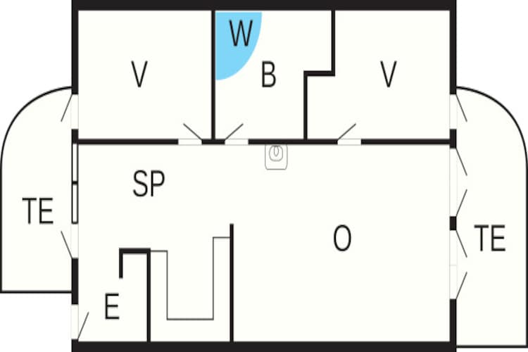 3 room,1 st floor,penthouse-Plattegrond