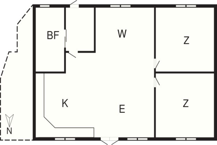 3 room,ground floor-Plattegrond