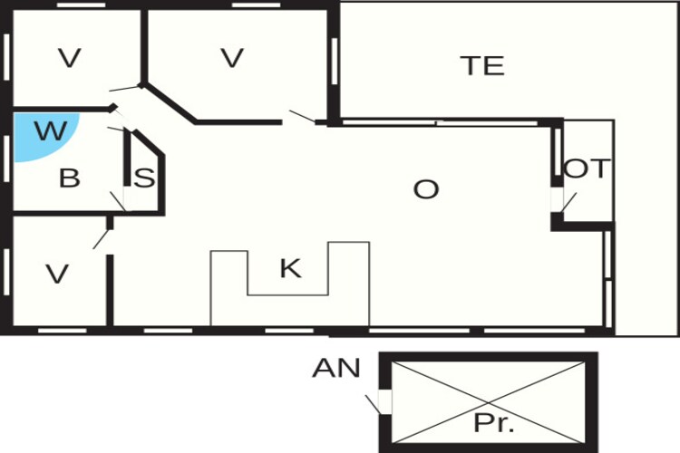 Bos retraite in Bork Havn -- By Traum Ferienwohnungen-Plattegrond