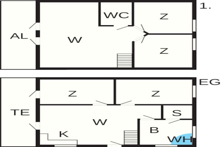 2 levels, 6 persons-Plattegrond