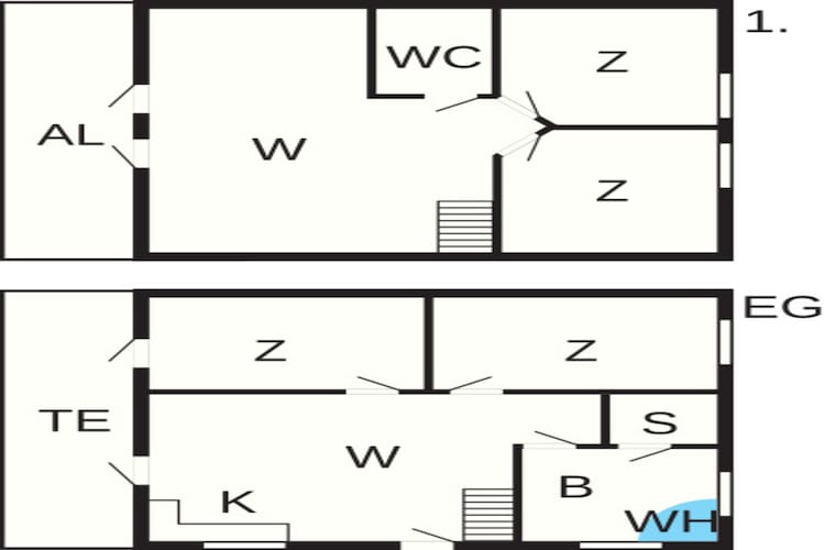 2 levels, 6 persons-Plattegrond