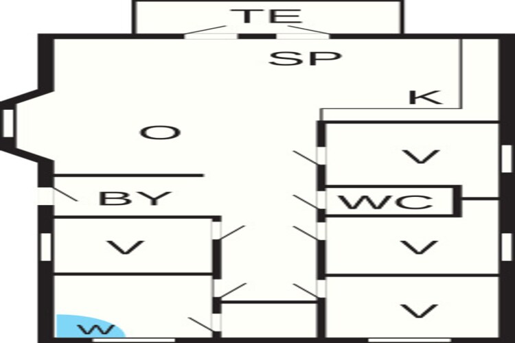 1 level, 6 persons-Plattegrond