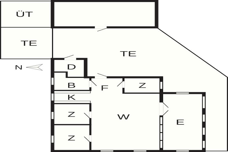 4 Personen Ferienhaus in Hals - Grundriss
