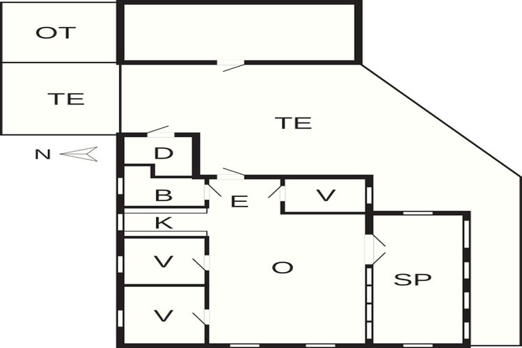 4 Personen Ferienhaus in Hals - Grundriss