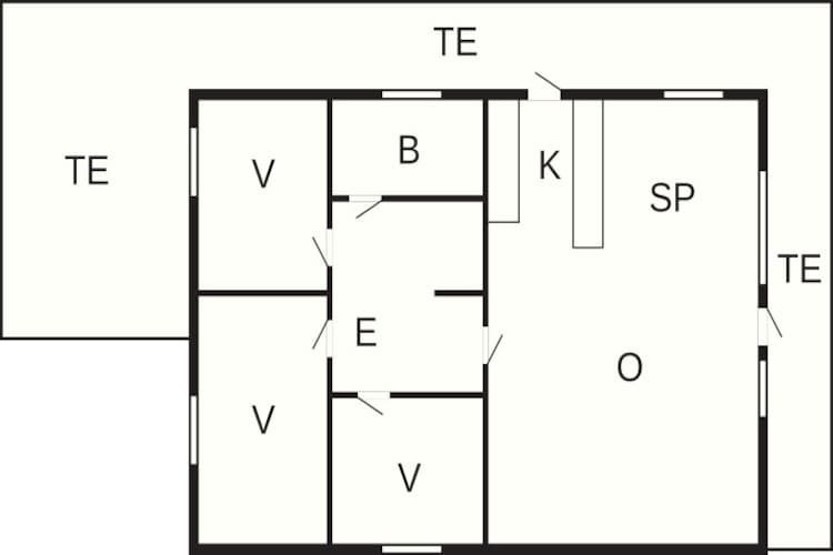 Familievakantiehuis aan de Noordzee-Plattegrond