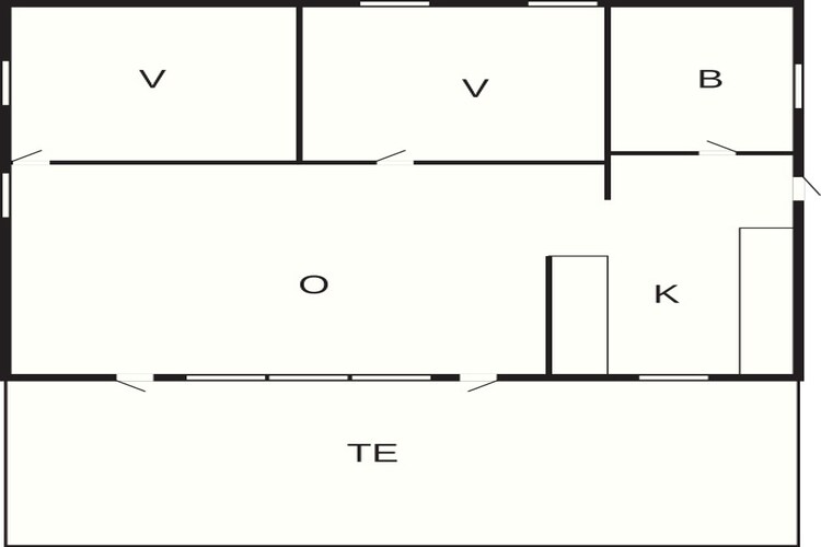 5 person holiday home in Væggerløse - Floor plan