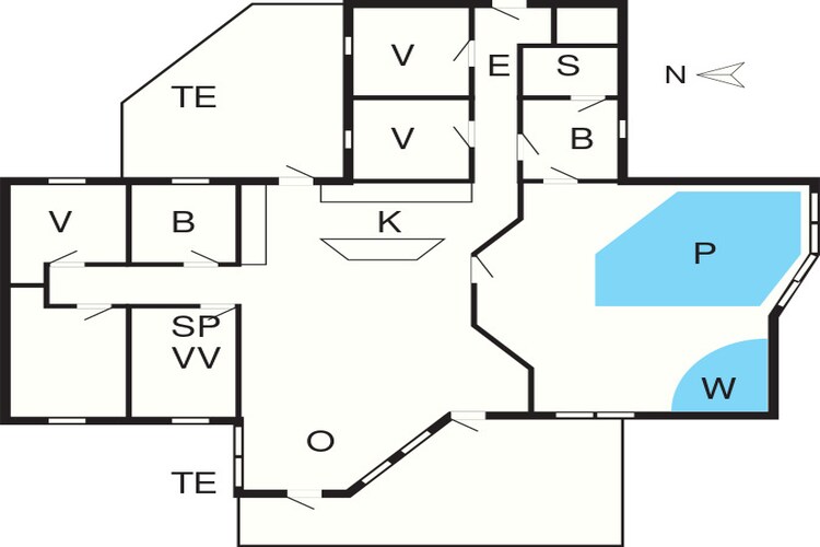 10 persoons vakantie huis in Løkken-Plattegrond