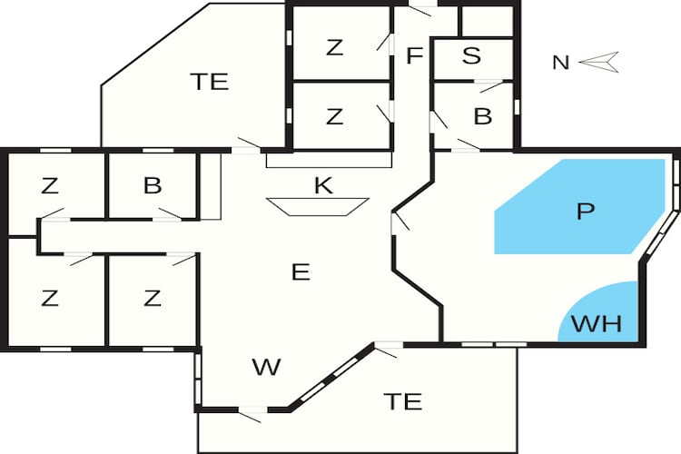 10 persoons vakantie huis in Løkken-Plattegrond