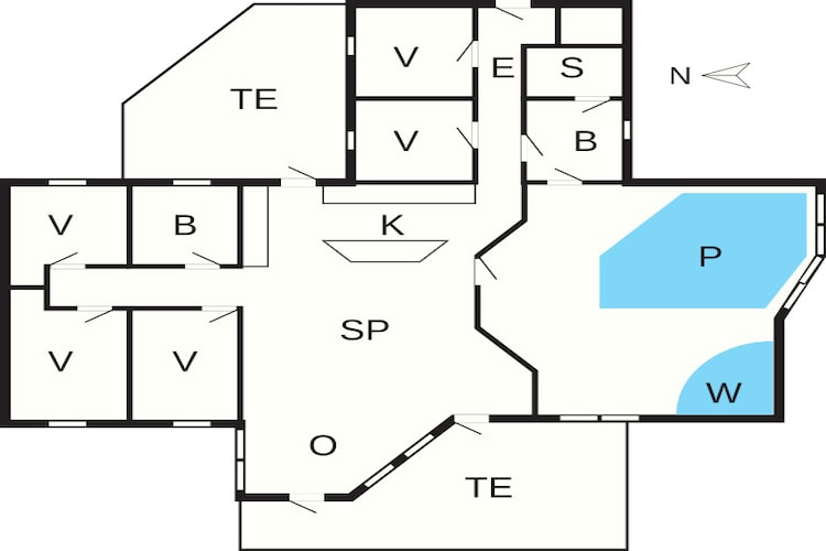 10 persoons vakantie huis in Løkken-Plattegrond
