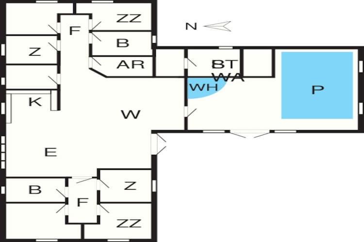 12 persoons vakantie huis in Væggerløse-Plattegrond
