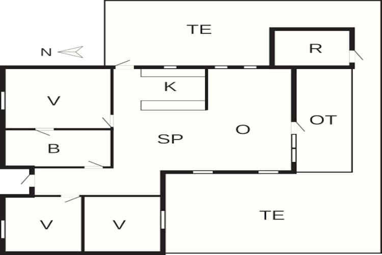 Maison de vacances pour 5 a Hvide Sande - Plan