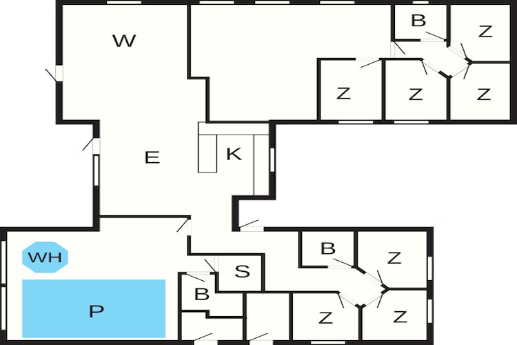 20 persoons vakantie huis in Væggerløse-Plattegrond