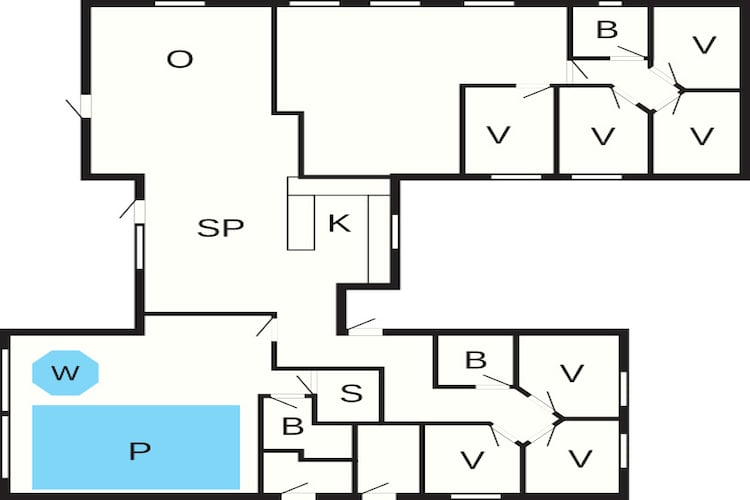 20 persoons vakantie huis in Væggerløse-Plattegrond