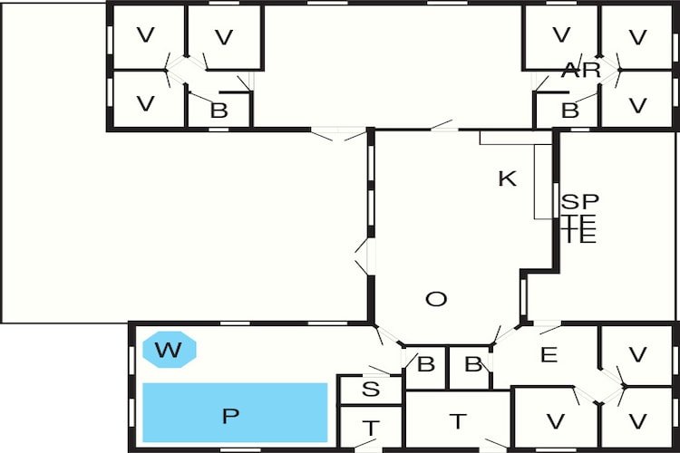 Luxe vakantieverblijf met zwembad - Plattegrond