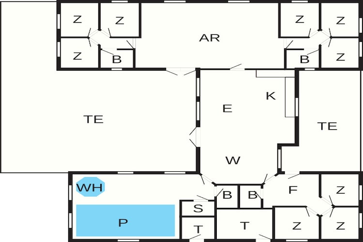 Luxe vakantieverblijf met zwembad - Plattegrond