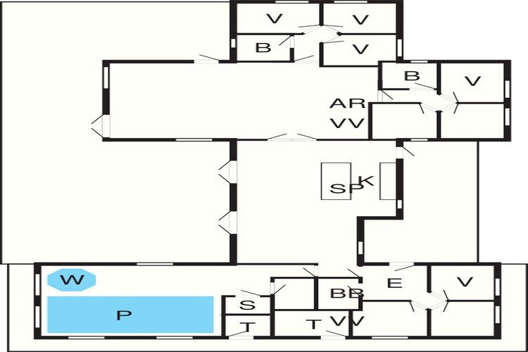24 persoons vakantie huis in Blåvand-Plattegrond