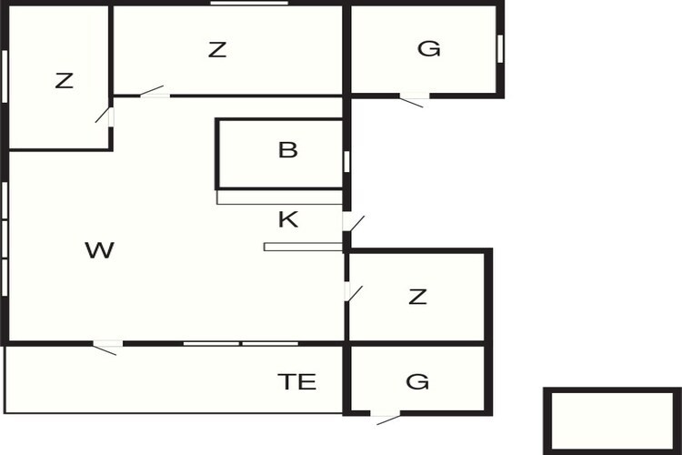 Woning aan zee in Snogebaek - Plattegrond