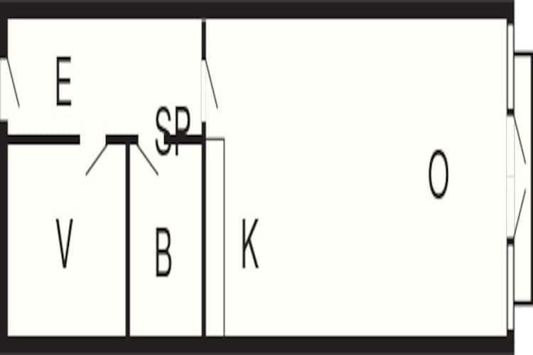 2 room-Plattegrond