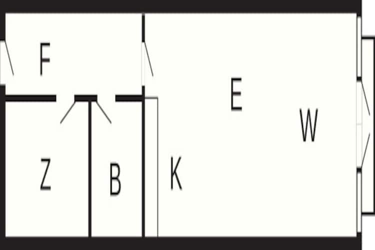 2 room-Plattegrond