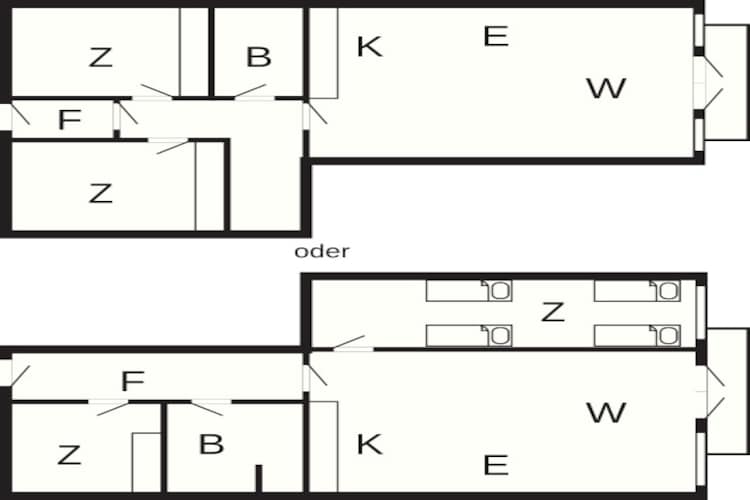 3 room,renovated - Plattegrond