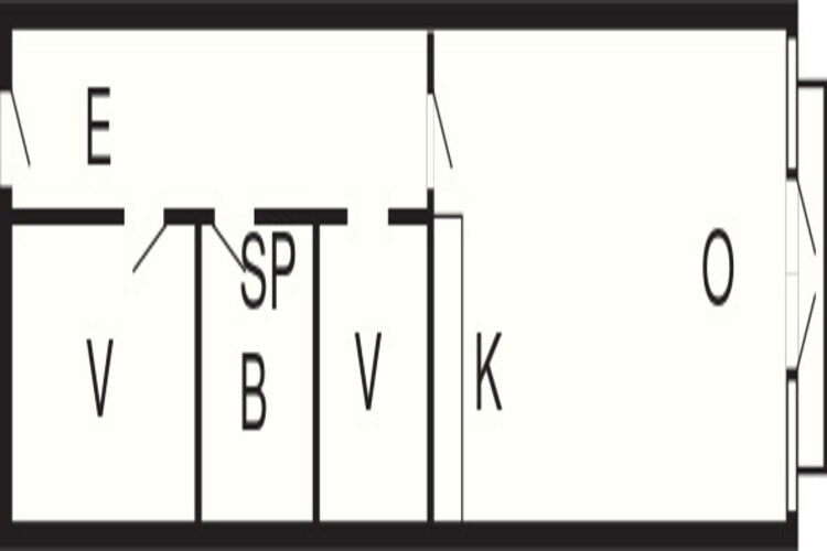 2½ room, partly renovated-Plattegrond