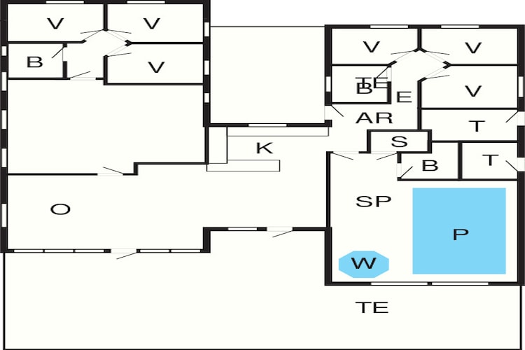 Maison de vacances pour 16 a Børkop-Plan d'étage