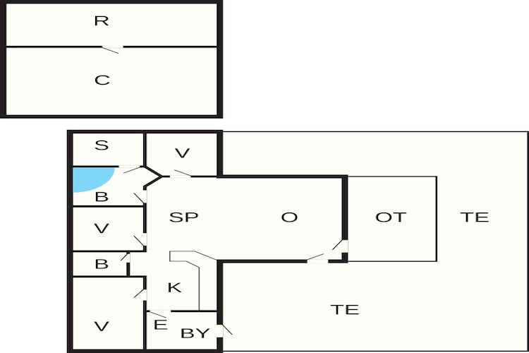 6 persoons vakantie huis in Børkop-Plattegrond