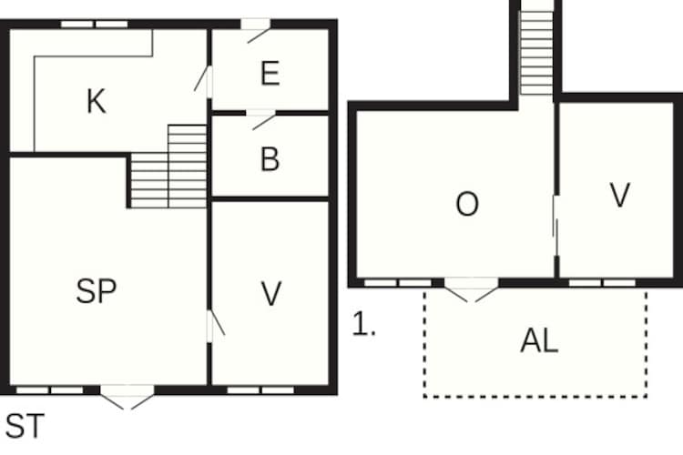 3 room,2 levels-Plattegrond