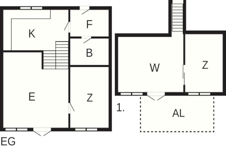 3 room,2 levels-Floor plan