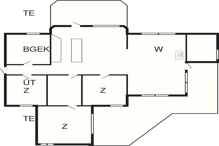 6 persoons vakantie huis in Jerup-Plattegrond