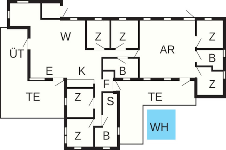 14 persoons vakantie huis in Væggerløse-Plattegrond