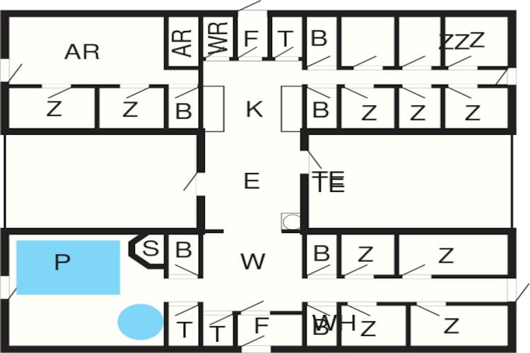24 persoons vakantie huis in Øster Assels-Plattegrond