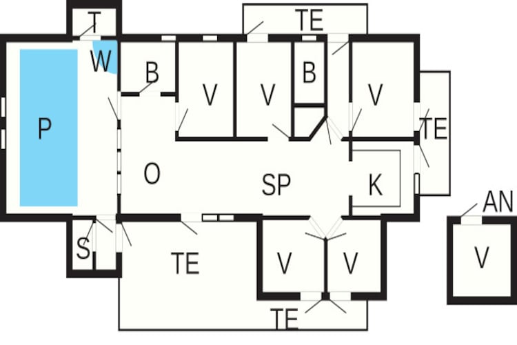 18 persoons vakantie huis in Harboøre-Plattegrond