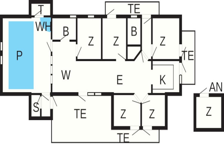 18 persoons vakantie huis in Harboøre-Plattegrond