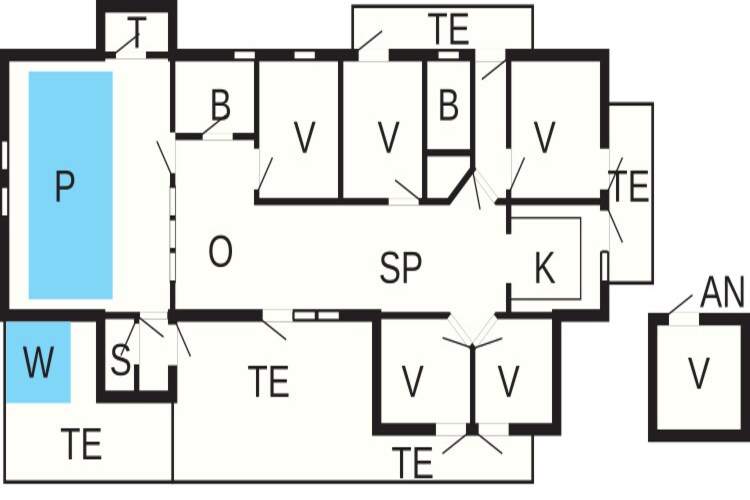 18 persoons vakantie huis in Harboøre-Plattegrond