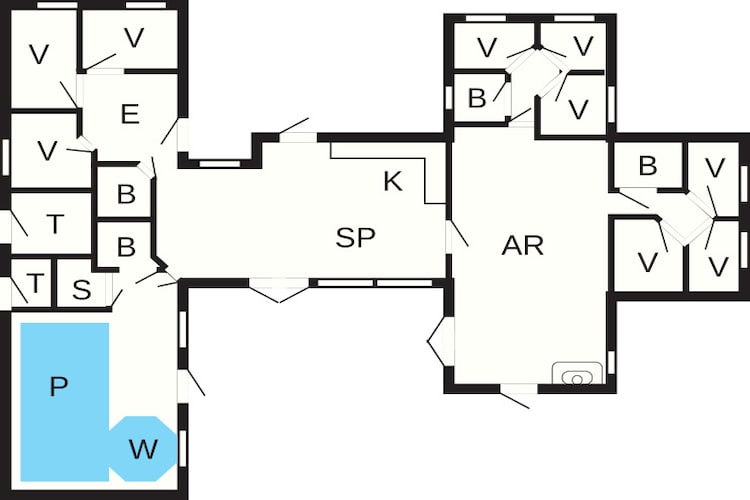 24 persoons vakantie huis in Grenaa-Plattegrond