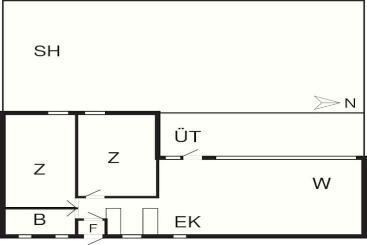 Abgeschiedener Strand-Ruckzug in Rodhus-By Traum-Grundriss