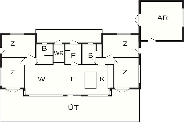 Modern toevluchtsoord met uitzicht - Plattegrond