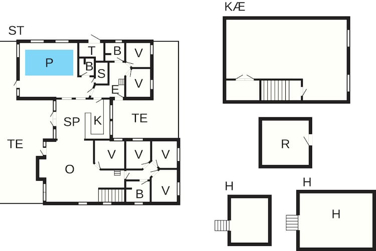 20 persoons vakantie huis in Glesborg-Plattegrond