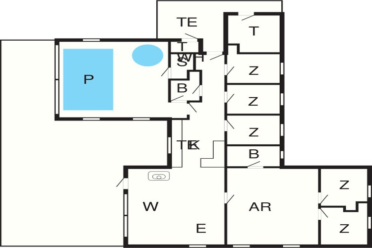 Luxe zwembadvilla in Marielyst -- By Traum Ferienwohnungen-Plattegrond
